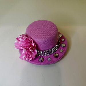 Elegant Pink Hat with Rhinestone Accents
